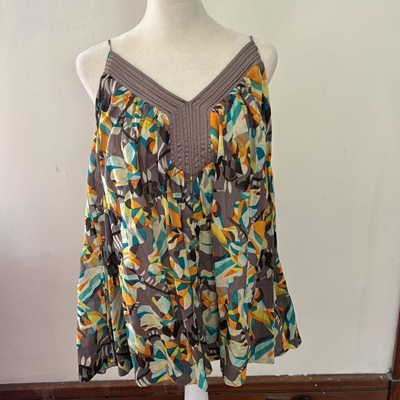 French Connection floral orange gray tank top Size 8 - Picture 2 of 9